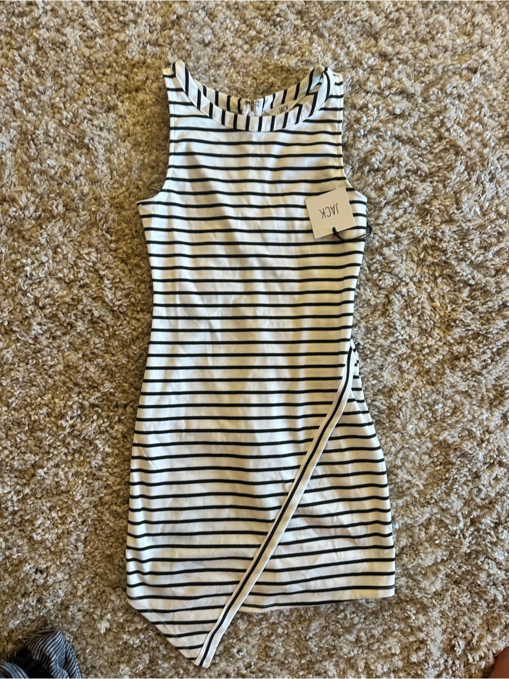 Jack by BB Dakota Striped Asymmetrical Long Sleeve Dress XS NWT